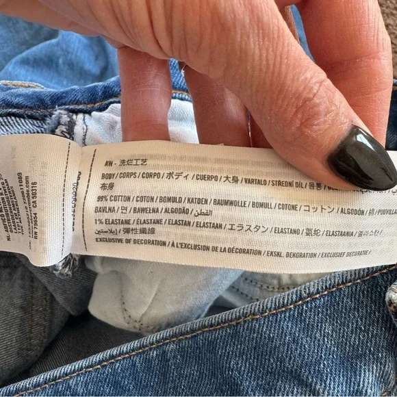 Abercrombie Fitch Curve Love The 90s Relaxed High Rise Jeans Raw Hem Crop 37 - Picture 4 of 7